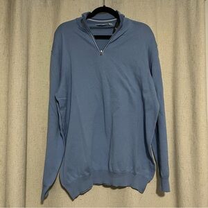 Bachrach Men's Steel Blue Quarter-Zip Sweater, NWT